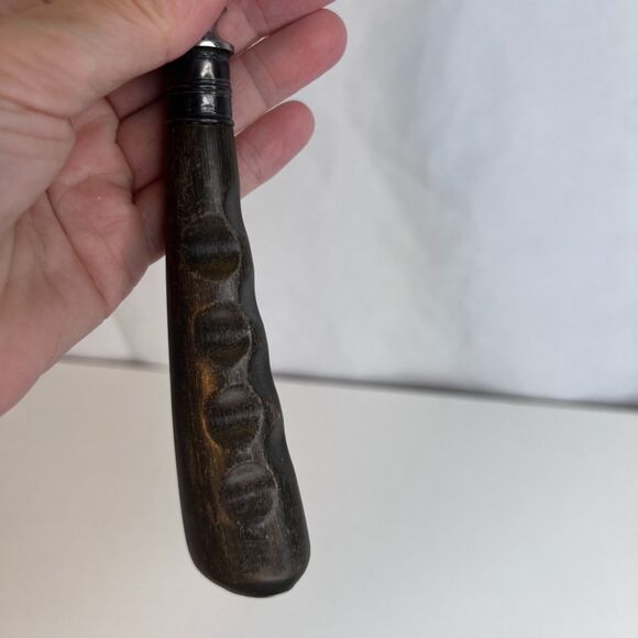 Stainless Carving Fork VTG Solid Wood Handle with Finger Grooves Kickstand MCM - Picture 13 of 14